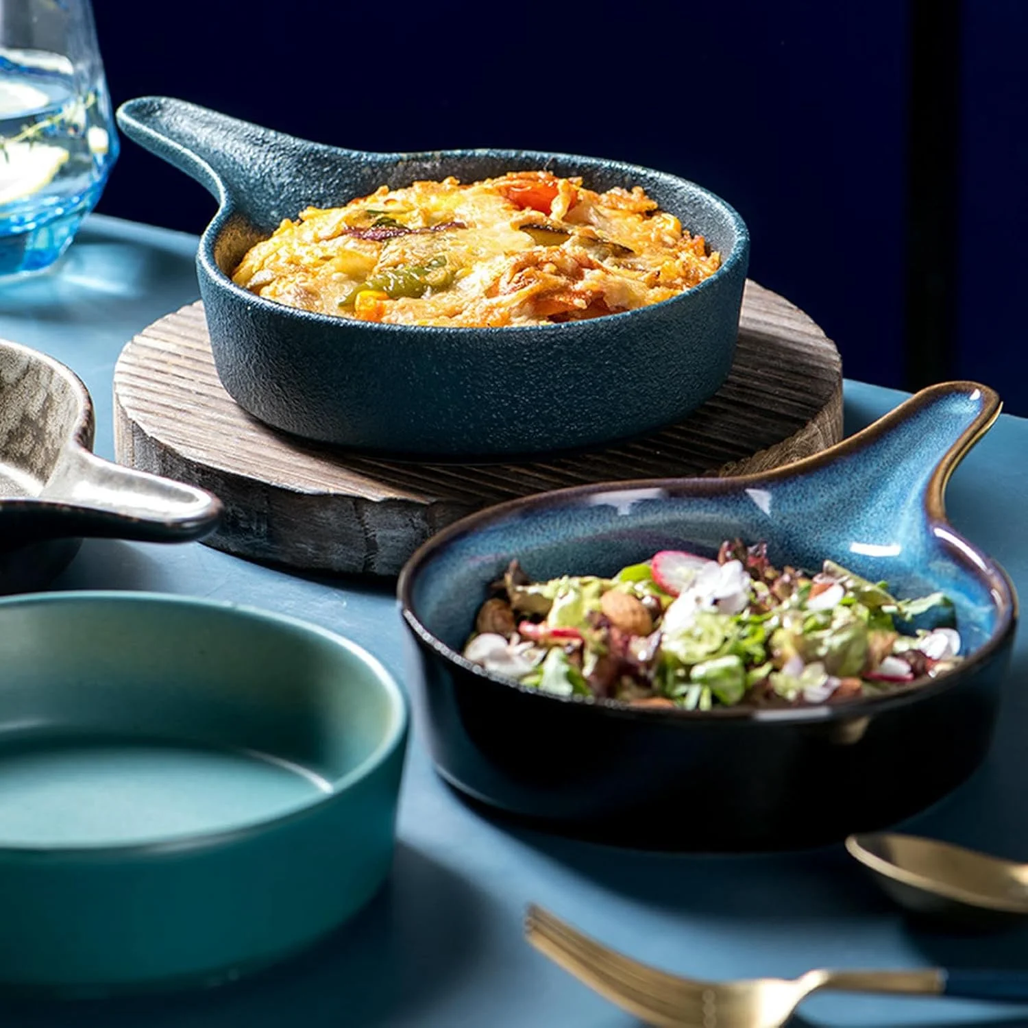 ظرف سرامیکی فر خانگی به سبک ژاپنی با دسته - طرح سنگ مات 8.25 اینچ ظرف سرامیکی فر خانگی به سبک ژاپنی با دسته - طرح سنگ مات 8.25 اینچ