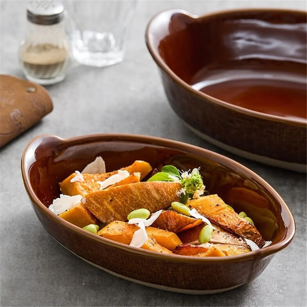 ظرف پخت برنج پنیری ژاپنی کلاسیک 500 میلی لیتری، کاسه سالاد خلاقانه، ظروف مستطیلی سرامیکی زبر برای پخت و پز (سفید) ظرف پخت برنج پنیری ژاپنی کلاسیک 500 میلی لیتری، کاسه سالاد خلاقانه، ظروف مستطیلی سرامیکی زبر برای پخت و پز (سفید)