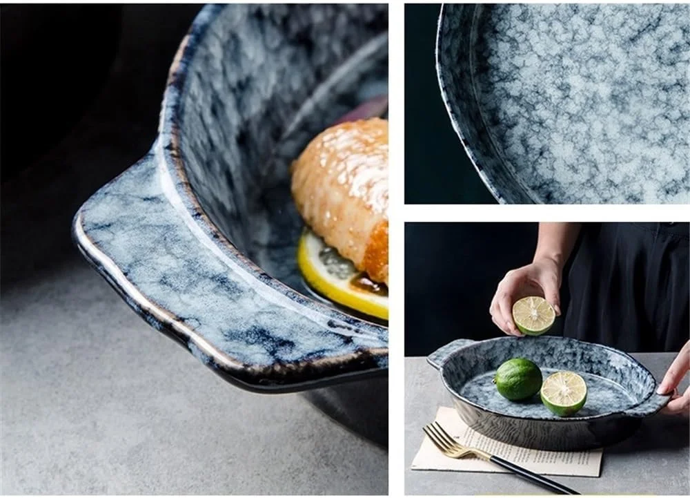 ظرف پخت سرامیکی آشپزخانه، مناسب فر، ظرفیت 1000 میلی لیتر، اندازه 9.5 اینچ، ظروف پخت چینی، قالب لازانیا گرد عمیق با دستگیره، مناسب پخت و پز ظرف پخت سرامیکی آشپزخانه، مناسب فر، ظرفیت 1000 میلی لیتر، اندازه 9.5 اینچ، ظروف پخت چینی، قالب لازانیا گرد عمیق با دستگیره، مناسب پخت و پز