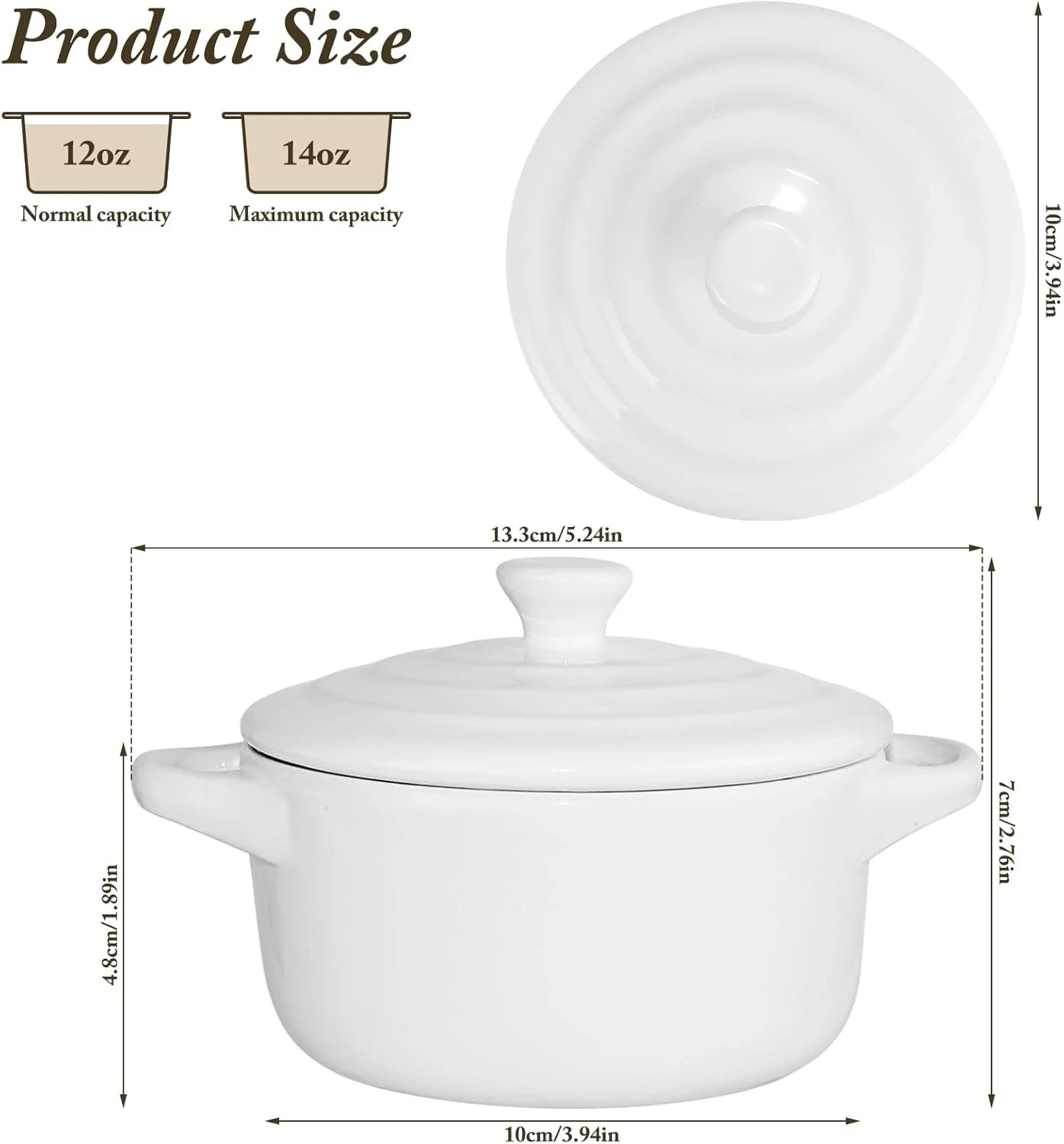 ظرف کممبر پزی Hioph با درب، ظرف سرامیکی سفید 14 سانتی متری برای فر، ظرف پنیر پزی برای کممبر، بری پخته، فوندو، دیپ، قابل استفاده در فر و مایکروویو ظرف کممبر پزی Hioph با درب، ظرف سرامیکی سفید 14 سانتی متری برای فر، ظرف پنیر پزی برای کممبر، بری پخته، فوندو، دیپ، قابل استفاده در فر و مایکروویو