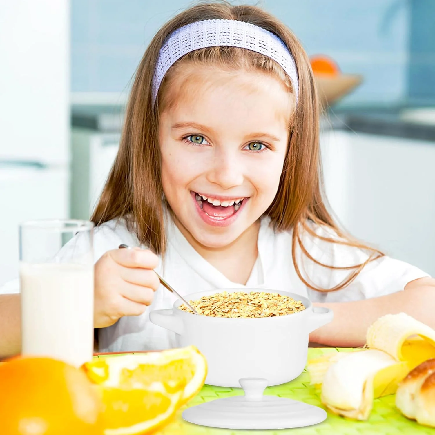 ظرف کممبر پزی Hioph با درب، ظرف سرامیکی سفید 14 سانتی متری برای فر، ظرف پنیر پزی برای کممبر، بری پخته، فوندو، دیپ، قابل استفاده در فر و مایکروویو ظرف کممبر پزی Hioph با درب، ظرف سرامیکی سفید 14 سانتی متری برای فر، ظرف پنیر پزی برای کممبر، بری پخته، فوندو، دیپ، قابل استفاده در فر و مایکروویو