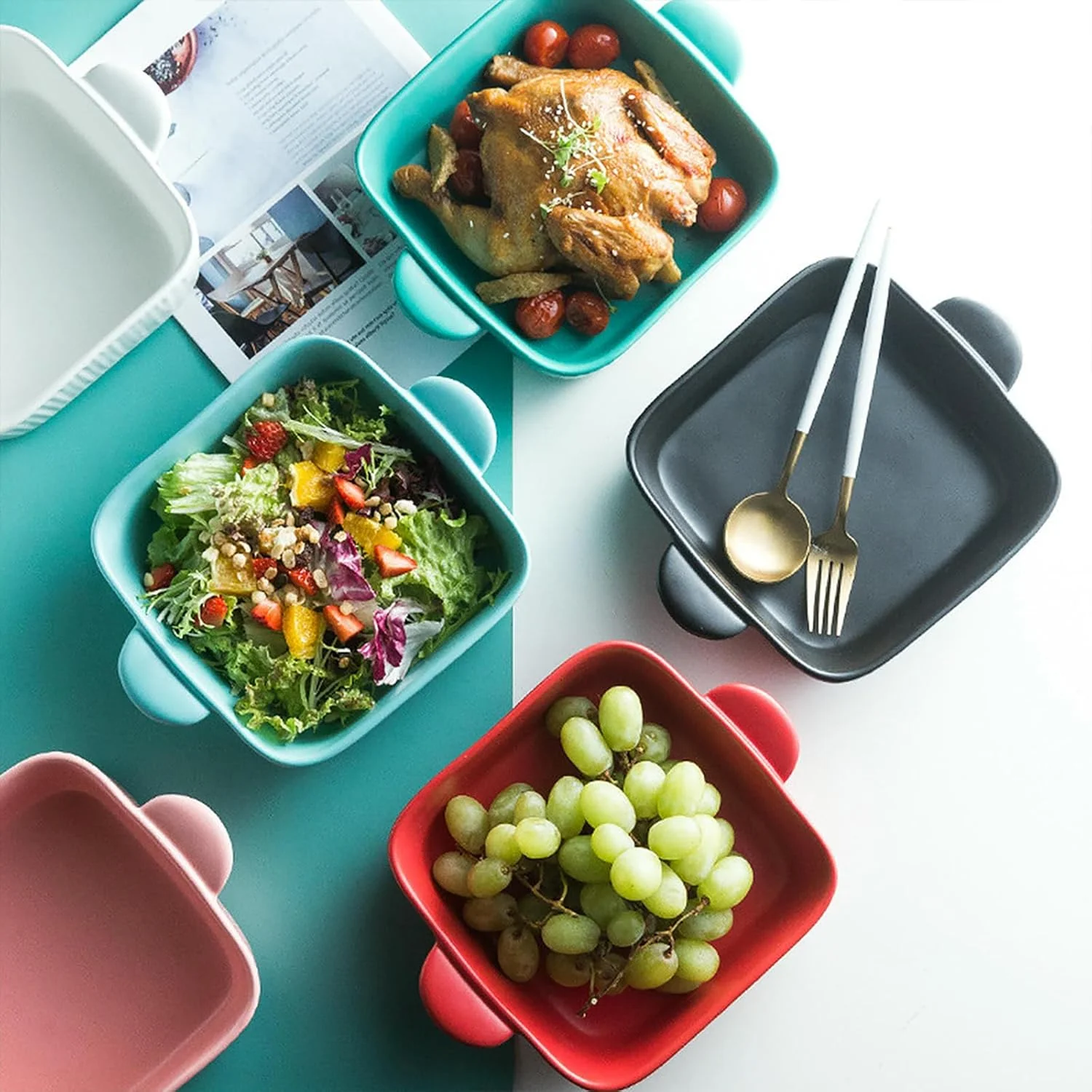 سینی سرامیکی پخت خانگی با دو دسته، مناسب برنج پخته، میوه، ظروف غذاخوری رستورانی - سفید نیمه براق سینی سرامیکی پخت خانگی با دو دسته، مناسب برنج پخته، میوه، ظروف غذاخوری رستورانی - سفید نیمه براق