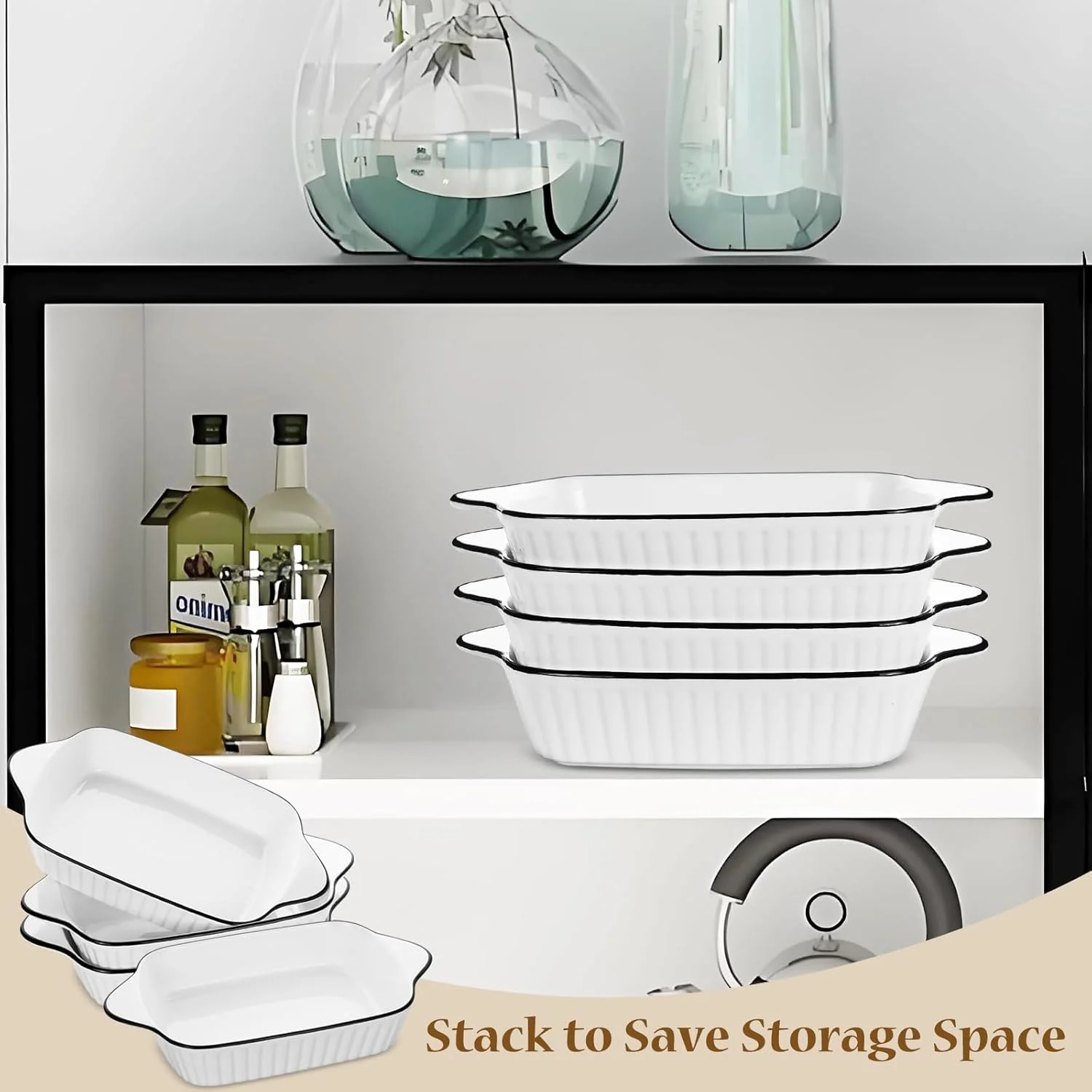 ظرف لازانیا Hioph، ست 2 تایی ظروف سرامیکی پخت، دسته های مقاوم در برابر حرارت، ظرف پخت مستطیلی پهن، مناسب برای فر ظرف لازانیا Hioph، ست 2 تایی ظروف سرامیکی پخت، دسته های مقاوم در برابر حرارت، ظرف پخت مستطیلی پهن، مناسب برای فر