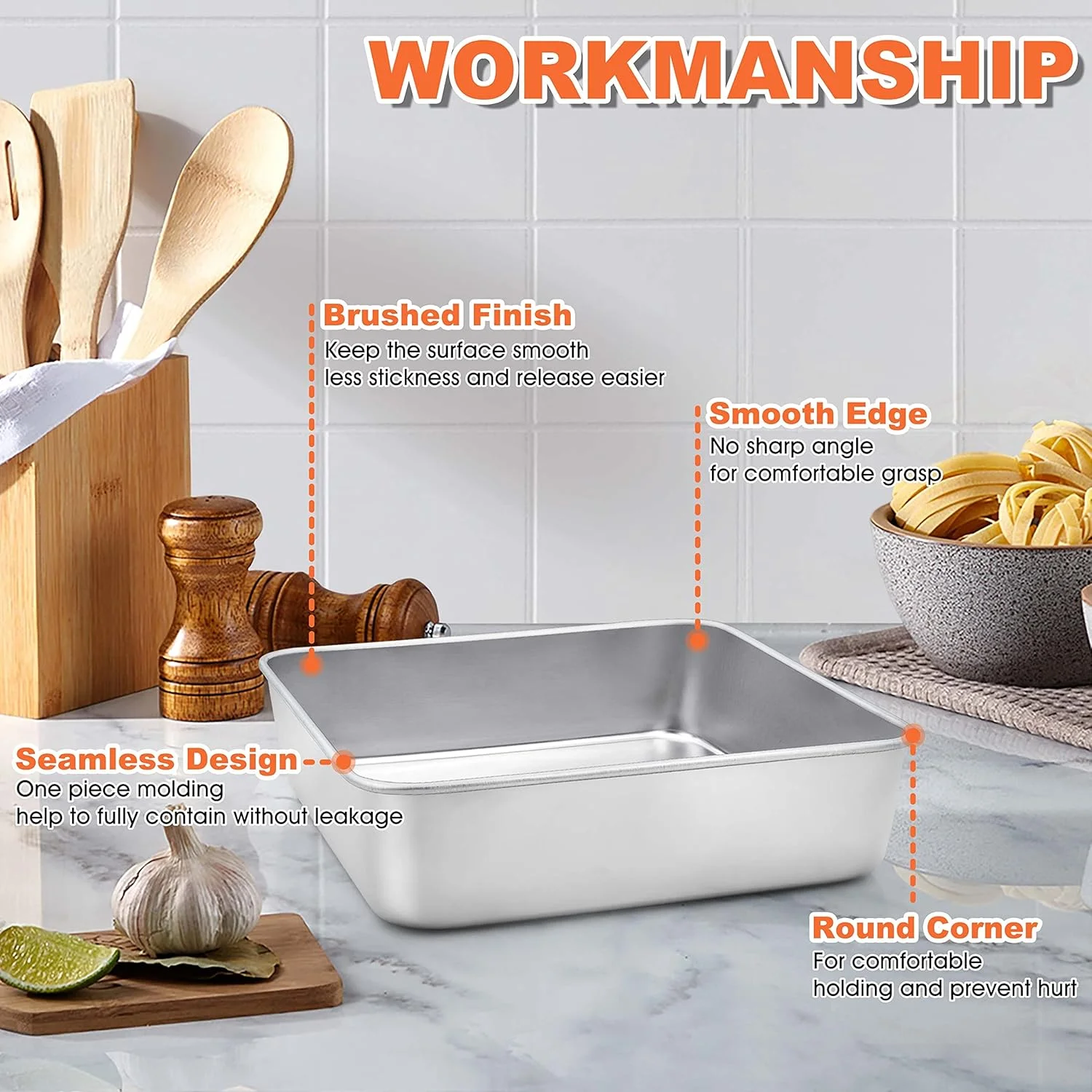 قالب کیک مربعی 20x20 سانتی متری Herogo، ست 4 تایی قالب پخت کیک و شیرینی مستطیلی استیل ضد زنگ با درب، مناسب برای لازانیا و کیک براونی، سالم و قابل شستشو در ماشین ظرفشویی قالب کیک مربعی 20x20 سانتی متری Herogo، ست 4 تایی قالب پخت کیک و شیرینی مستطیلی استیل ضد زنگ با درب، مناسب برای لازانیا و کیک براونی، سالم و قابل شستشو در ماشین ظرفشویی