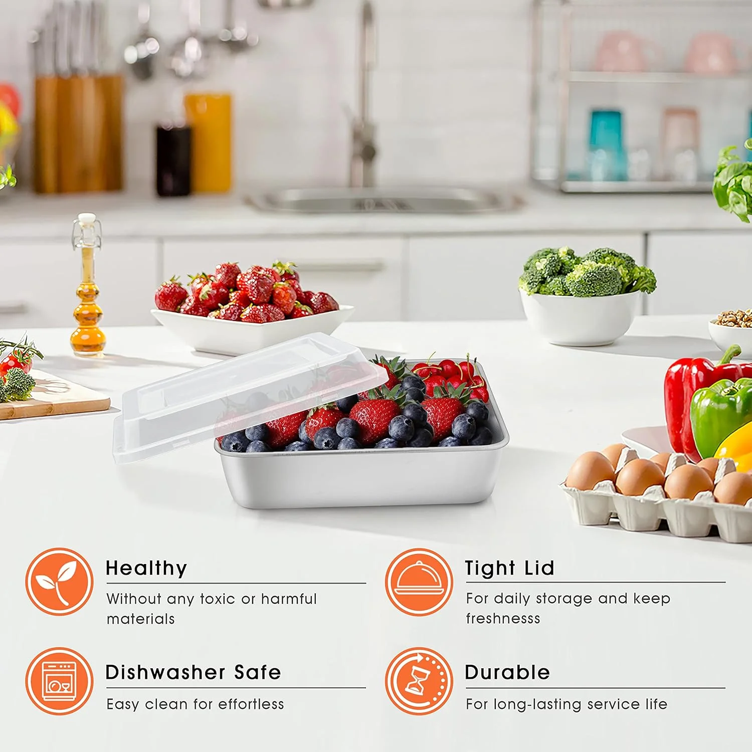 قالب کیک مربعی 20x20 سانتی متری Herogo، ست 4 تایی قالب پخت کیک و شیرینی مستطیلی استیل ضد زنگ با درب، مناسب برای لازانیا و کیک براونی، سالم و قابل شستشو در ماشین ظرفشویی قالب کیک مربعی 20x20 سانتی متری Herogo، ست 4 تایی قالب پخت کیک و شیرینی مستطیلی استیل ضد زنگ با درب، مناسب برای لازانیا و کیک براونی، سالم و قابل شستشو در ماشین ظرفشویی