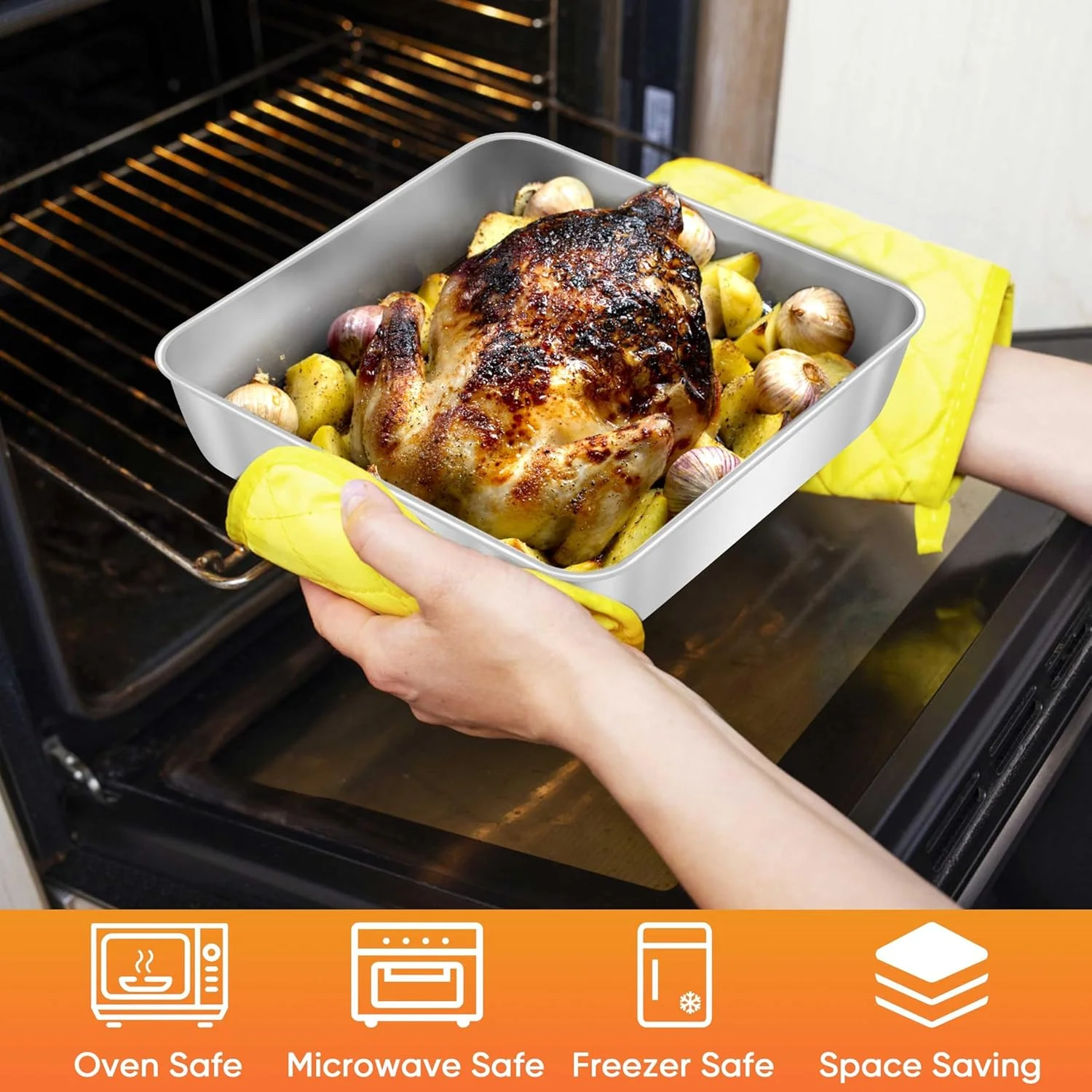 ست قالب پخت مربع هیروگو 9x9 مناسب فر، قالب کیک مربع استیل ضد زنگ برای لازانیا، براونی، سوفله و کیک، قابل شستشو در ماشین ظرفشویی و بادوام (2 عددی) ست قالب پخت مربع هیروگو 9x9 مناسب فر، قالب کیک مربع استیل ضد زنگ برای لازانیا، براونی، سوفله و کیک، قابل شستشو در ماشین ظرفشویی و بادوام (2 عددی)