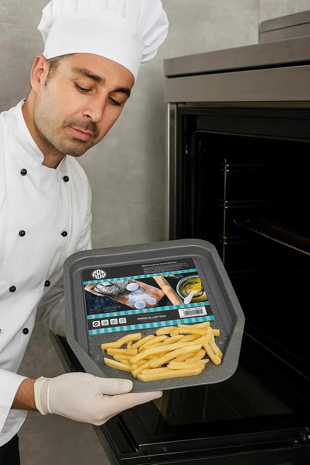 تابه سیب زمینی سرخ کرده B&S، سایز 39x34x2.5 سانتی متر، سنگ مرمر خاکستری 0.4 میلی متری با نقاط سفید و مشکی - سینی فر نچسب برای سیب زمینی سرخ کرده ترد، برشته کردن و پخت - ظروف پخت بادوام از جنس فولاد کربنی تابه سیب زمینی سرخ کرده B&S، سایز 39x34x2.5 سانتی متر، سنگ مرمر خاکستری 0.4 میلی متری با نقاط سفید و مشکی - سینی فر نچسب برای سیب زمینی سرخ کرده ترد، برشته کردن و پخت - ظروف پخت بادوام از جنس فولاد کربنی