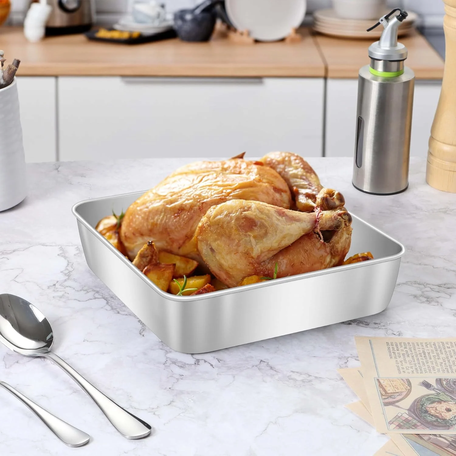 ست قالب پخت مربع هیروگو 9x9 مناسب فر، قالب کیک مربع استیل ضد زنگ برای لازانیا، براونی، سوفله و کیک، قابل شستشو در ماشین ظرفشویی و بادوام (2 عددی) ست قالب پخت مربع هیروگو 9x9 مناسب فر، قالب کیک مربع استیل ضد زنگ برای لازانیا، براونی، سوفله و کیک، قابل شستشو در ماشین ظرفشویی و بادوام (2 عددی)