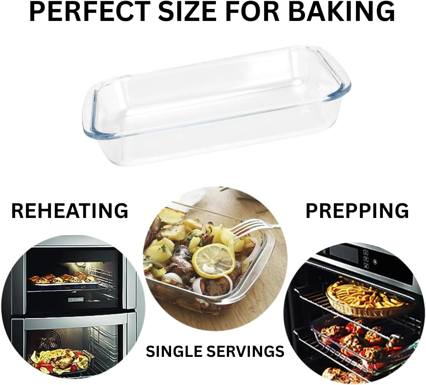 ظرف پیرکس 1 لیتری - ظرف مستطیلی مناسب فر و مایکروویو برای پخت و پز، لازانیا، بریان کردن و سرو غذا، سینی پخت چند منظوره مناسب فر (شفاف، کوچک) ظرف پیرکس 1 لیتری - ظرف مستطیلی مناسب فر و مایکروویو برای پخت و پز، لازانیا، بریان کردن و سرو غذا، سینی پخت چند منظوره مناسب فر (شفاف، کوچک)