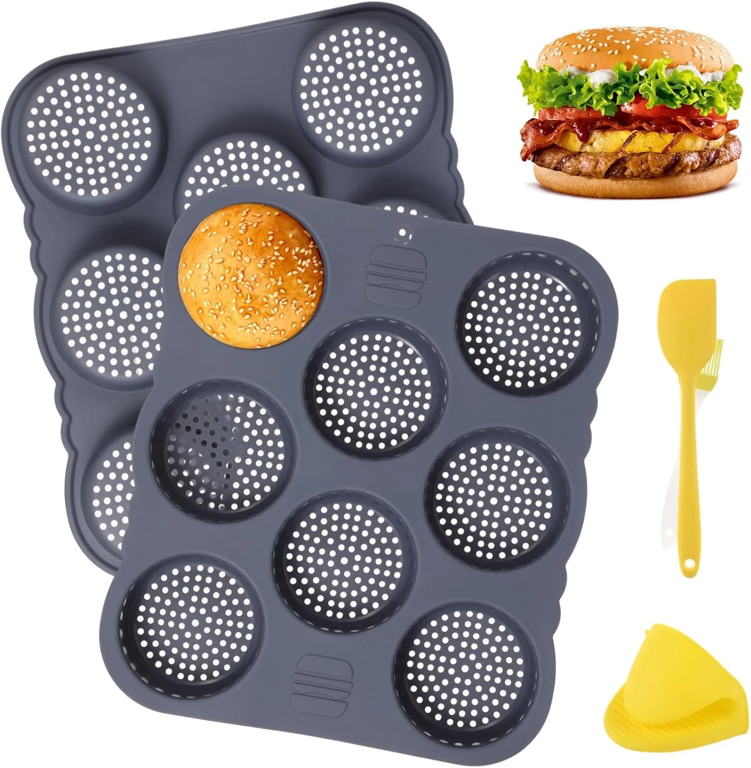 قالب های نان همبرگر FELISTORY برای پخت قالب های نان همبرگر FELISTORY برای پخت