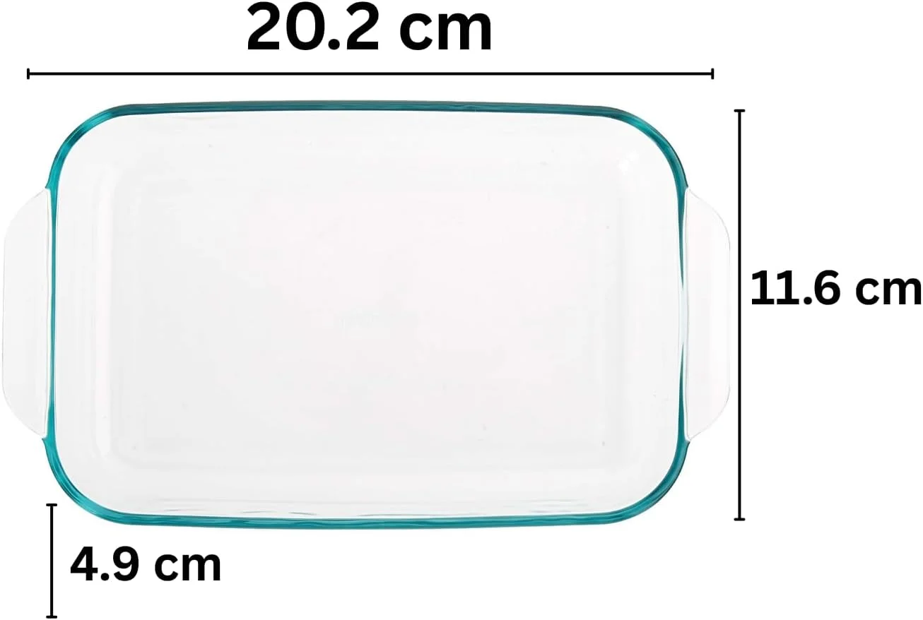 ظرف پیرکس 1 لیتری - ظرف مستطیلی مناسب فر و مایکروویو برای پخت و پز، لازانیا، بریان کردن و سرو غذا، سینی پخت چند منظوره مناسب فر (شفاف، کوچک) ظرف پیرکس 1 لیتری - ظرف مستطیلی مناسب فر و مایکروویو برای پخت و پز، لازانیا، بریان کردن و سرو غذا، سینی پخت چند منظوره مناسب فر (شفاف، کوچک)