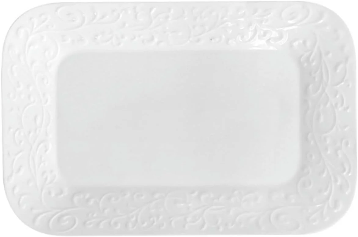 ظروف حصیری برجسته زیر لعابی ساده و نفیس خانگی به سبک اروپایی - مستطیل "کیو سی" 12 اینچی ظروف حصیری برجسته زیر لعابی ساده و نفیس خانگی به سبک اروپایی - مستطیل "کیو سی" 12 اینچی