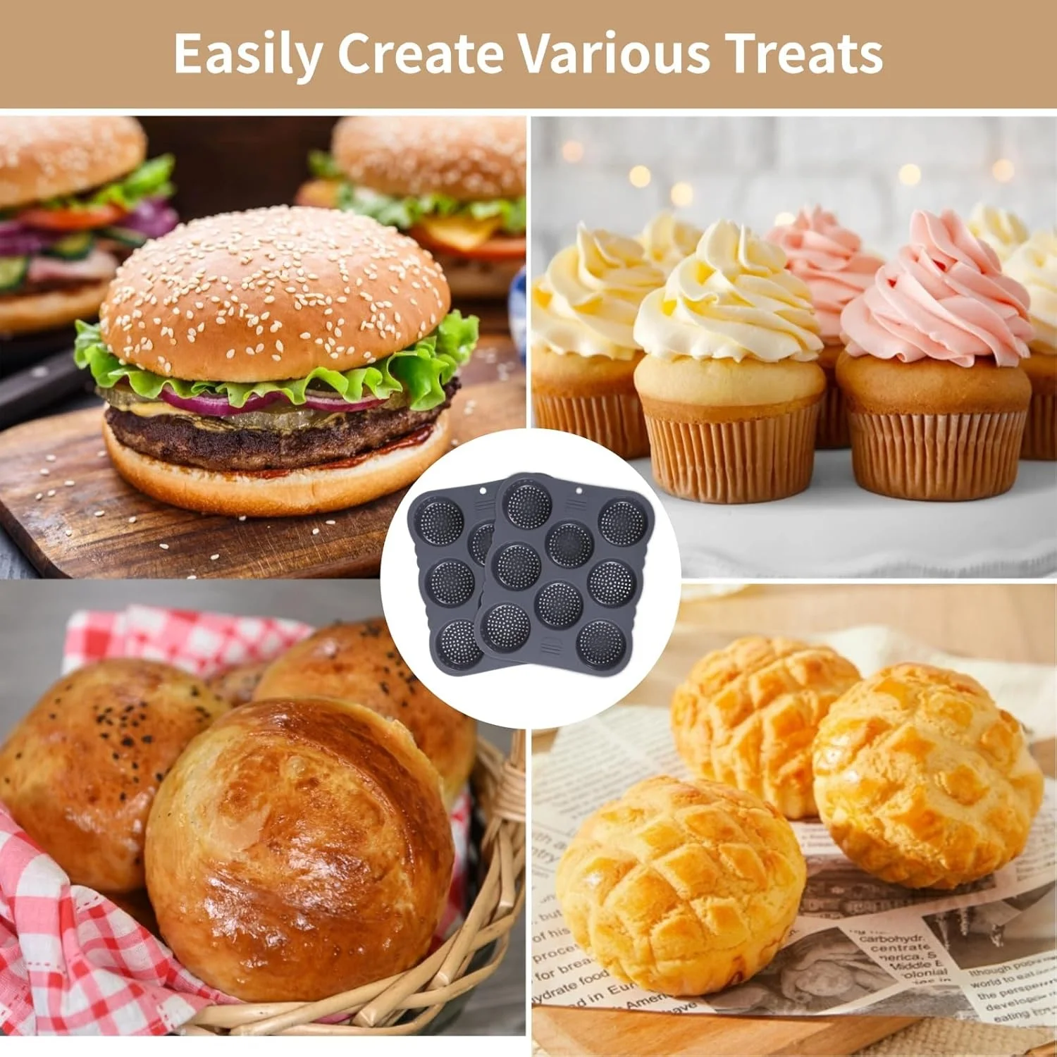 قالب های نان همبرگر FELISTORY برای پخت قالب های نان همبرگر FELISTORY برای پخت