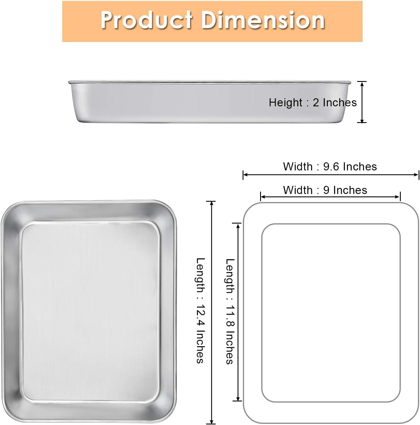 سینی فر مستطیلی E-far، ظرف لازانیا استیل ضد زنگ، قالب کیک 31.5 در 24.4 در 5 سانتیمتر برای برشته کردن براونی و سوفله، غیر سمی و ضد زنگ، محکم و بادوام، قابل استفاده در فر و ماشین ظرفشویی سینی فر مستطیلی E-far، ظرف لازانیا استیل ضد زنگ، قالب کیک 31.5 در 24.4 در 5 سانتیمتر برای برشته کردن براونی و سوفله، غیر سمی و ضد زنگ، محکم و بادوام، قابل استفاده در فر و ماشین ظرفشویی