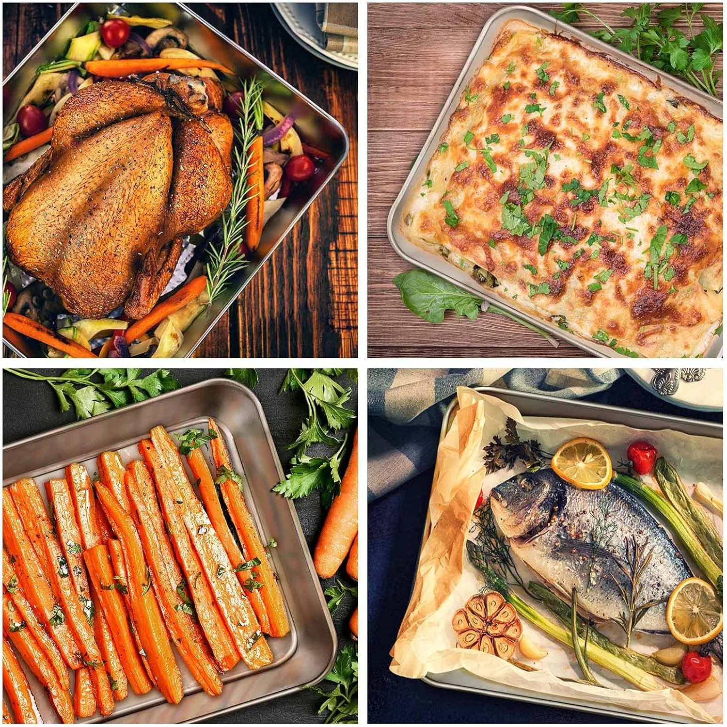 سینی فر مستطیلی E-far، ظرف لازانیا استیل ضد زنگ، قالب کیک 31.5 در 24.4 در 5 سانتیمتر برای برشته کردن براونی و سوفله، غیر سمی و ضد زنگ، محکم و بادوام، قابل استفاده در فر و ماشین ظرفشویی سینی فر مستطیلی E-far، ظرف لازانیا استیل ضد زنگ، قالب کیک 31.5 در 24.4 در 5 سانتیمتر برای برشته کردن براونی و سوفله، غیر سمی و ضد زنگ، محکم و بادوام، قابل استفاده در فر و ماشین ظرفشویی