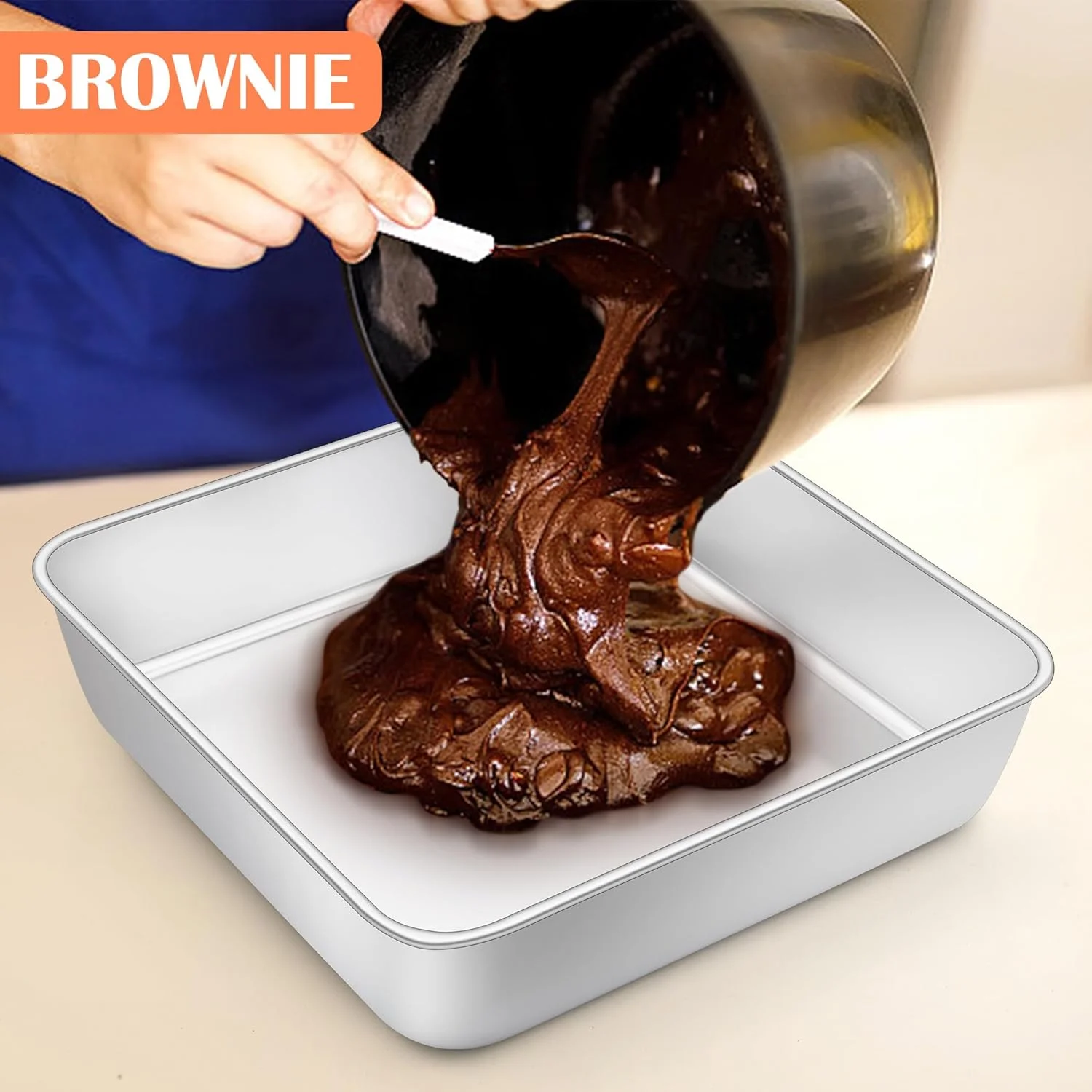 ست 2 عددی قالب کیک مربع 9x9 اینچی E-far، قالب پخت استیل ضد زنگ برای لازانیا، براونی و سوفله، ظروف پخت نقره ای مربع شکل برای پخت در فر، غیر سمی و ضد زنگ، قابل شستشو در ماشین ظرفشویی، عمق 2 اینچ ست 2 عددی قالب کیک مربع 9x9 اینچی E-far، قالب پخت استیل ضد زنگ برای لازانیا، براونی و سوفله، ظروف پخت نقره ای مربع شکل برای پخت در فر، غیر سمی و ضد زنگ، قابل شستشو در ماشین ظرفشویی، عمق 2 اینچ