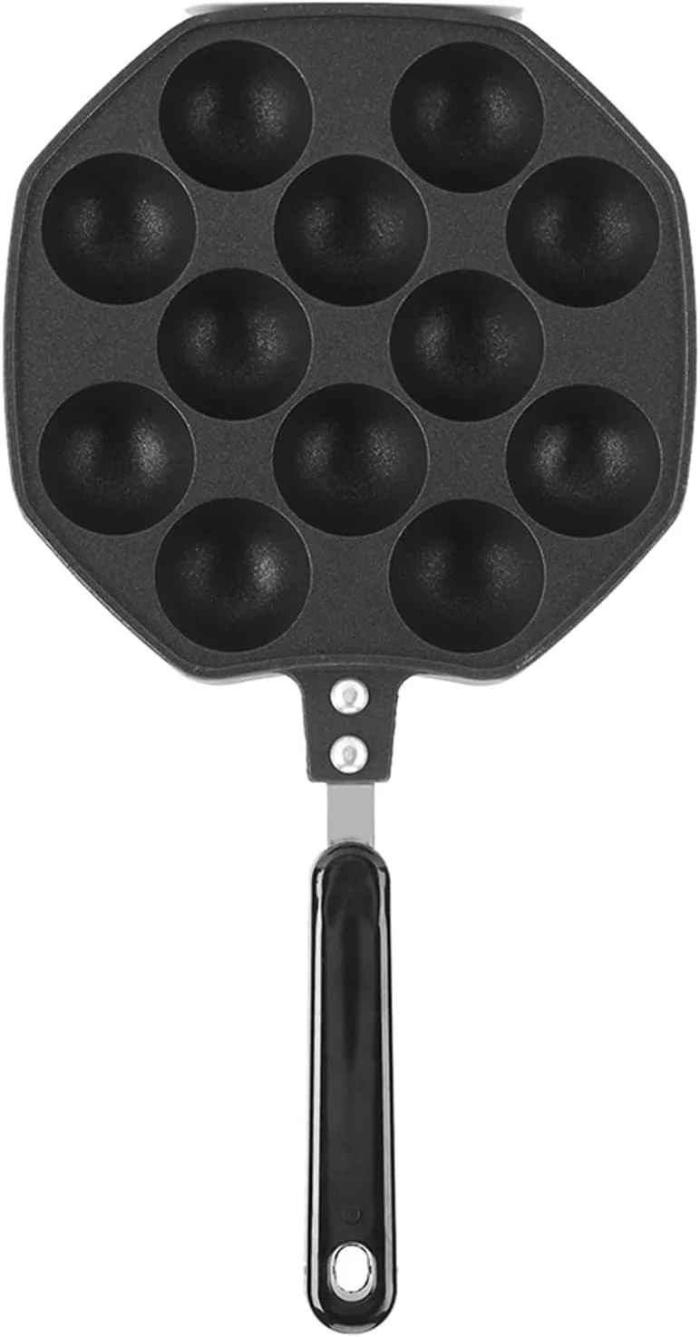 قالب پخت تاکویاکی آلومینیومی Tnfeeon - نچسب با دسته پلاستیکی مقاوم در برابر حرارت، مناسب برای تاکویاکی و پنکیک خانگی