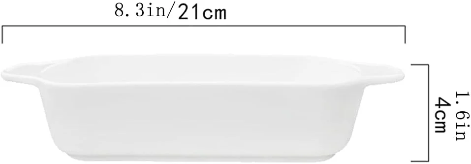 ظروف پخت سرامیکی برای غذاهای گریل شده، کیک و وعده های غذایی مستطیلی، تابه پخت سرامیکی بادوام ()