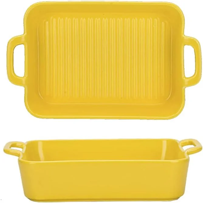 ظروف پخت سرامیکی مستطیلی 10 اینچی با دسته (B) ظروف پخت سرامیکی مستطیلی 10 اینچی با دسته (B)