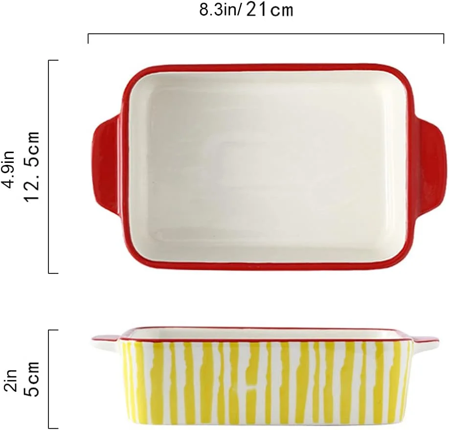 ظروف پخت سرامیکی، ظروف پخت مستطیلی چینی نچسب (تک رنگ)