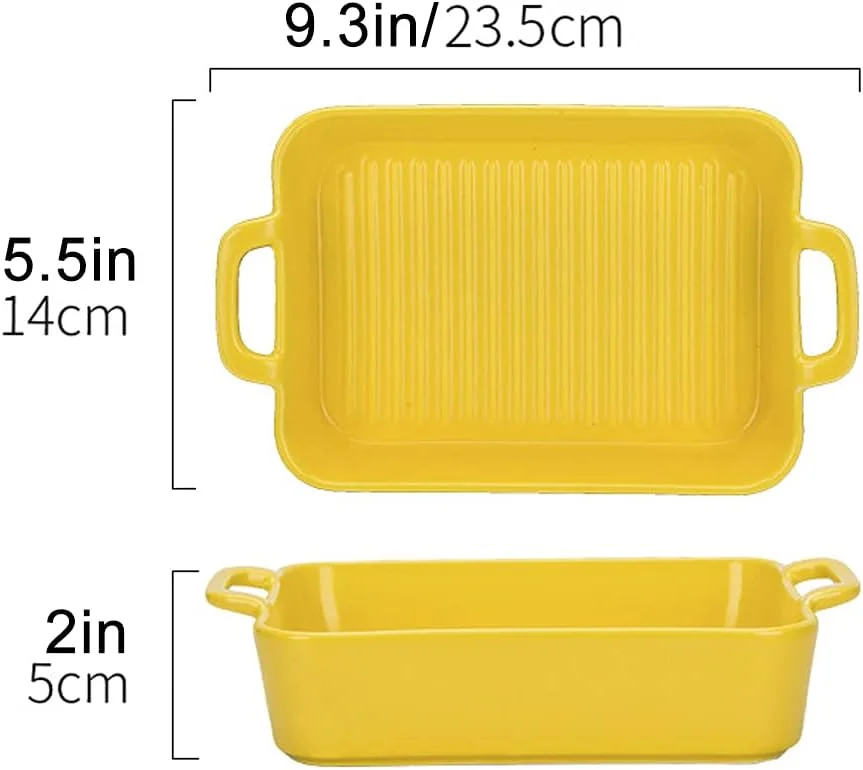 ظروف پخت سرامیکی مستطیلی 10 اینچی با دسته (B)