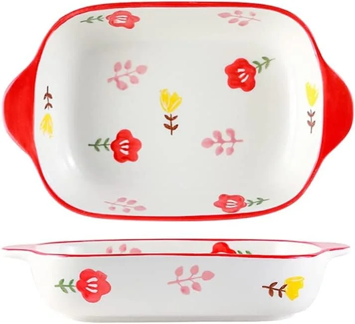 Ceramics Baking Dishes ceramic dishes bakeware 8.8 Inch Ceramic Baking Dish for Oven Roasting Lasagna Pan (B)