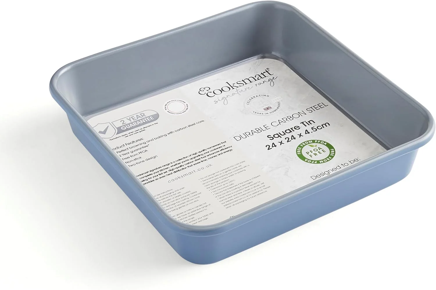 قالب مربعی دو رنگ کوکاسمارت سیگنیچر 24 سانتیمتری - آبی | ظروف پخت نچسب فولاد کربنی ممتاز | توزیع یکنواخت حرارت | قابل استفاده در فر | فاقد PFOA | طراحی شیک دو رنگ قالب مربعی دو رنگ کوکاسمارت سیگنیچر 24 سانتیمتری - آبی | ظروف پخت نچسب فولاد کربنی ممتاز | توزیع یکنواخت حرارت | قابل استفاده در فر | فاقد PFOA | طراحی شیک دو رنگ