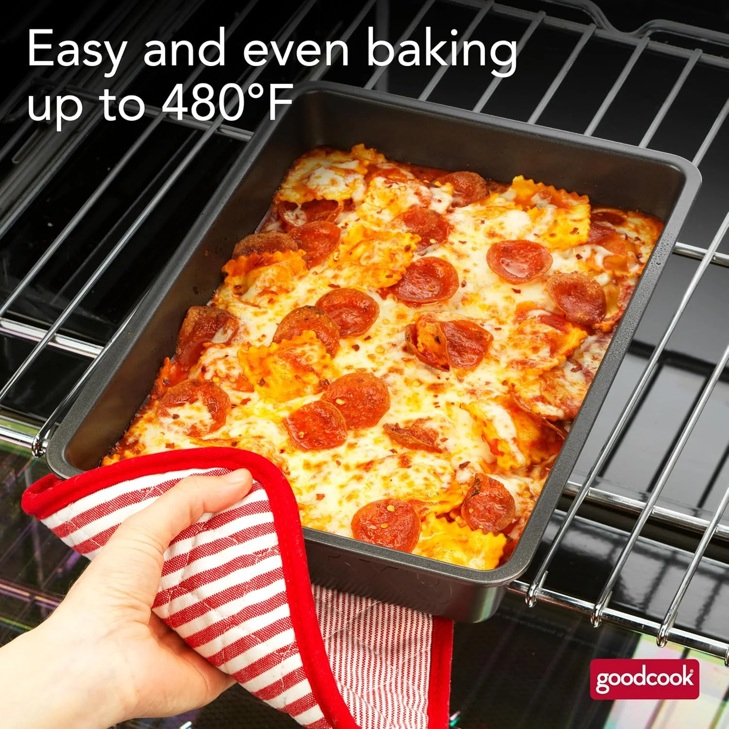 قالب مستطیلی پخت GoodCook PRO، نچسب، مقاوم در برابر تاب برداشتن و خراش، قابل شستشو در ماشین ظرفشویی، ساختار فولاد کربنی برای پخت یکنواخت، قابل استفاده در فر تا دمای 250 درجه سانتیگراد، 23x33 سانتی متر، خاکستری قالب مستطیلی پخت GoodCook PRO، نچسب، مقاوم در برابر تاب برداشتن و خراش، قابل شستشو در ماشین ظرفشویی، ساختار فولاد کربنی برای پخت یکنواخت، قابل استفاده در فر تا دمای 250 درجه سانتیگراد، 23x33 سانتی متر، خاکستری