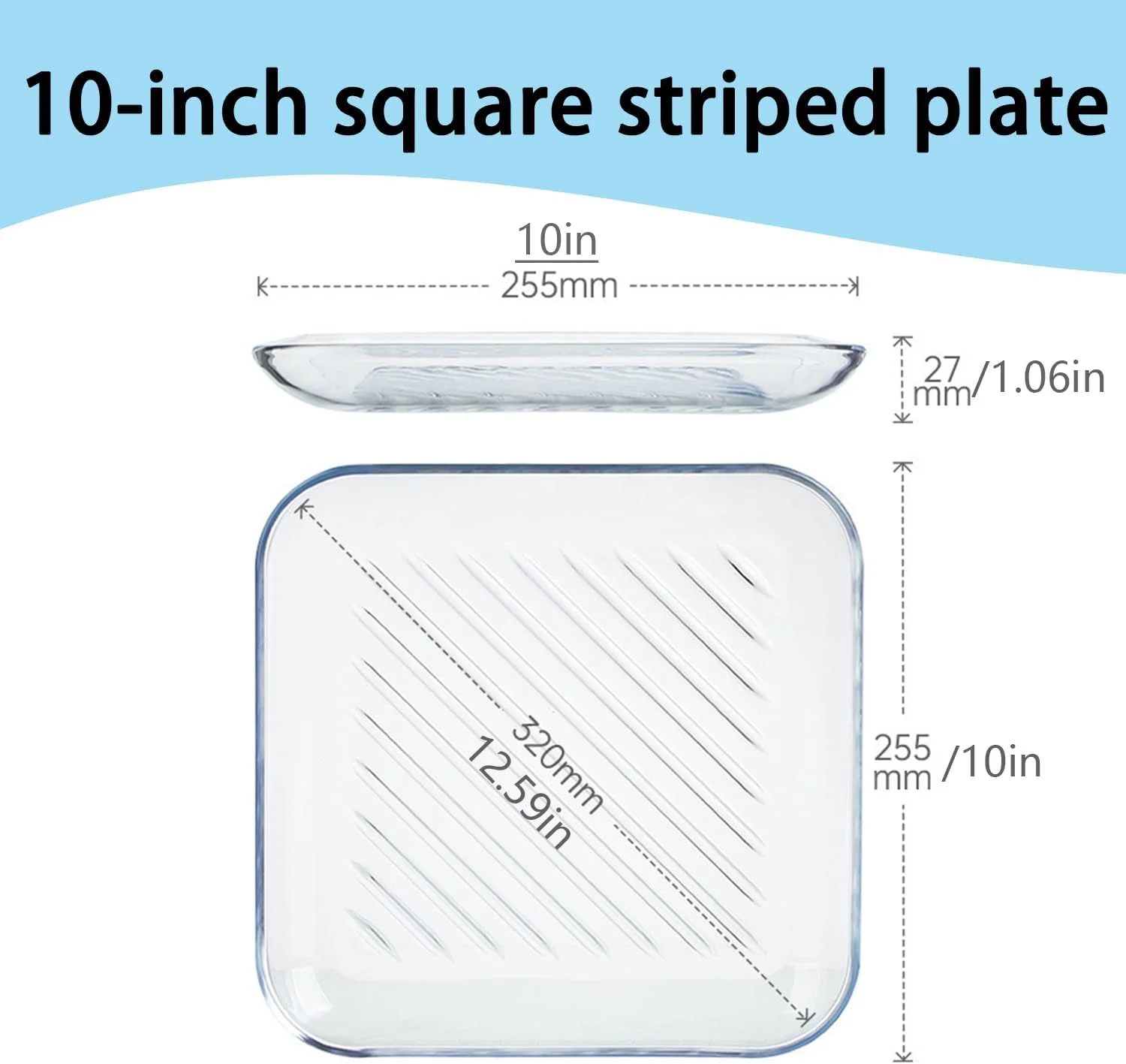 سینی گریل بیکن مایکروویو شیشه ای مربعی 10 اینچی Suonady، پخت بیکن در مایکروویو 2 عددی سینی گریل بیکن مایکروویو شیشه ای مربعی 10 اینچی Suonady، پخت بیکن در مایکروویو 2 عددی