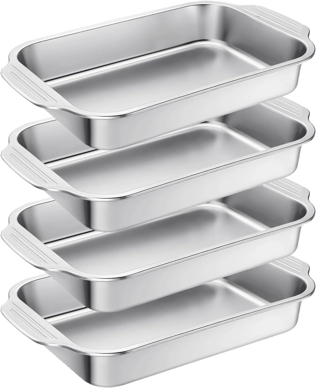 CONEHOY ست 4 تایی قالب کیک استیل ضد زنگ با دسته، مناسب برای پخت نان، سبزیجات، ماهی، کیک و سوفله CONEHOY ست 4 تایی قالب کیک استیل ضد زنگ با دسته، مناسب برای پخت نان، سبزیجات، ماهی، کیک و سوفله