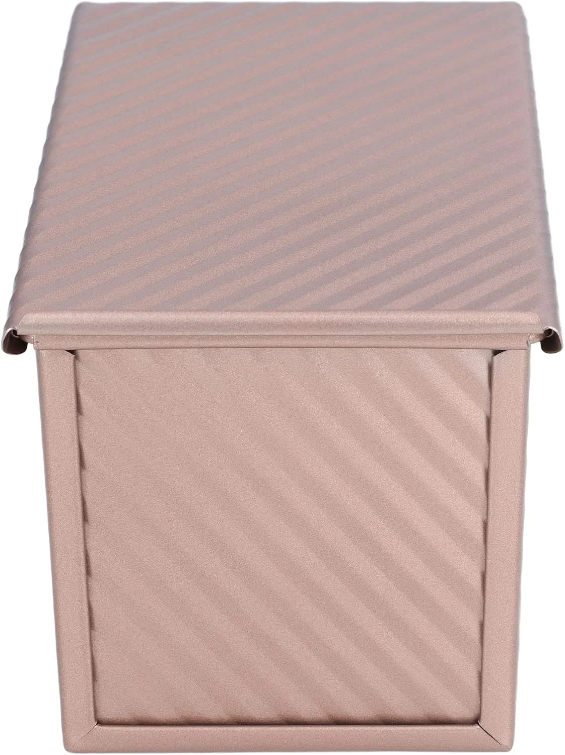 قالب نان تست فولاد کربنی با روکش نچسب و درب برای پخت نان (طلایی)