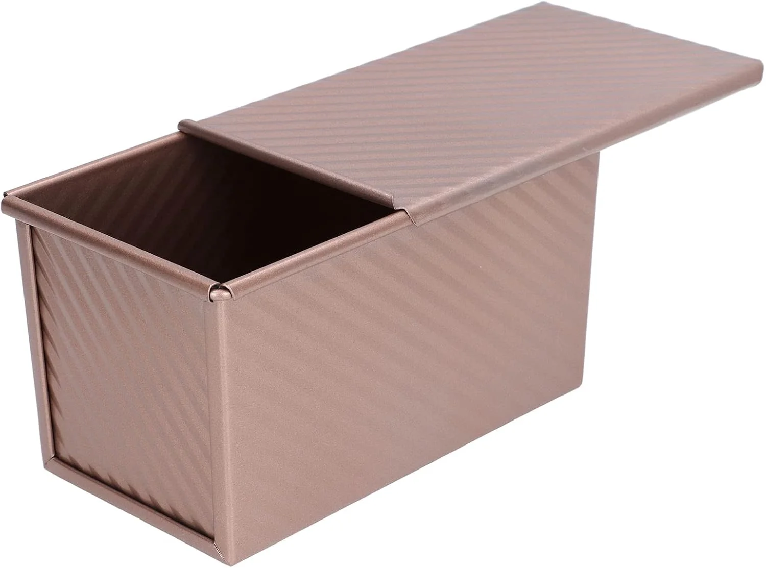 قالب نان تست فولاد کربنی با روکش نچسب و درب برای پخت نان (طلایی)