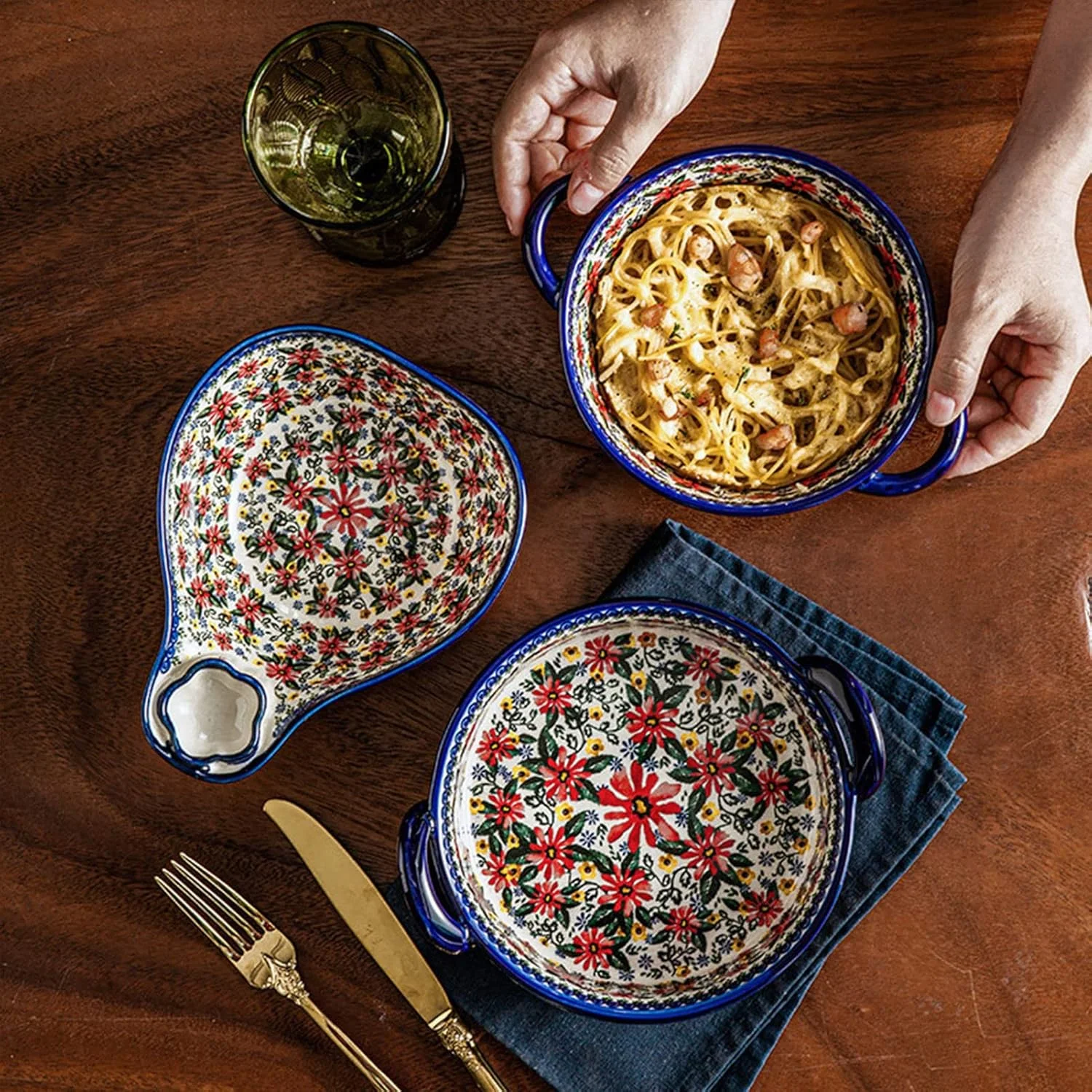 ظروف سرامیکی پخت و پز 950 میلی لیتری، ظرف فر، ظروف غذاخوری ژاپنی طرح گل، ظرف کوچک سرامیکی پخت، بشقاب مناسب فر، بشقاب سرو، سالاد، مخلفات، اسنک