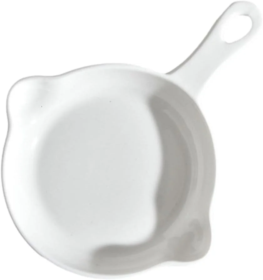 سینی فر سرامیکی مستطیلی تک دسته با دو گوش ساده و خلاقانه - گرد 8 اینچی با دسته