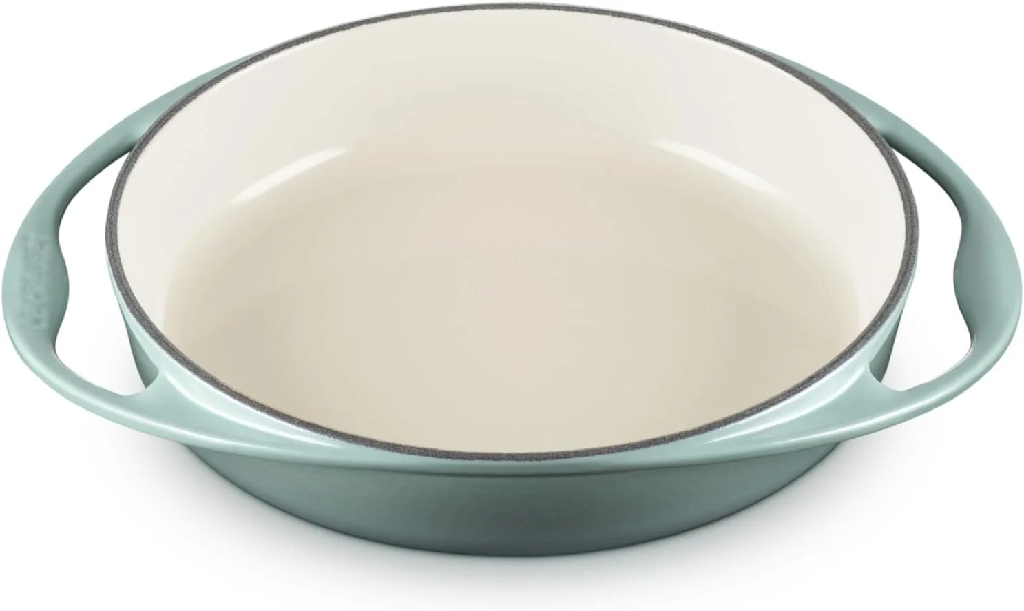 ظرف تارت تاتین گرد سنتی چدنی لعاب دار لو کروسه، 2 کوارت، رنگ نمک دریا