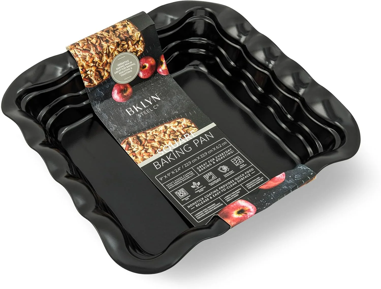 ظرف پخت مربع نچسب CORE HOME، فولاد کربنی مشکی، 9x9 اینچ