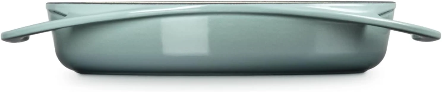 ظرف تارت تاتین گرد سنتی چدنی لعاب دار لو کروسه، 2 کوارت، رنگ نمک دریا