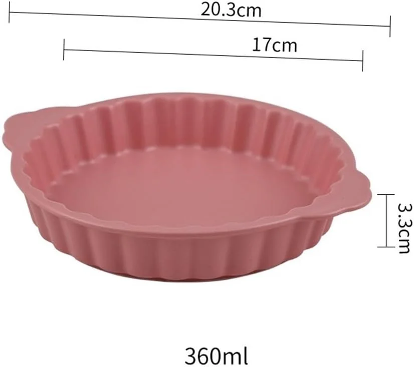 ظرف پخت سرامیکی 360 میلی لیتر، بشقاب پخت سرامیکی دایره ای خلاقانه با دو دسته برای پخت و برشته کردن، بشقاب استیک، ظرف سوفله دو دسته ای، چینی (مشکی)