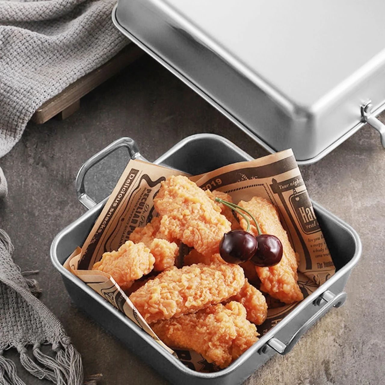 ظرف پخت مربع دو دسته استیل ضد زنگ Ciieeo، ظرف سرو کیک تیرامیسو برای مرغ سوخاری و سیب زمینی سرخ کرده، نچسب و بدون نشتی برای پخت خانگی، 12 اینچ