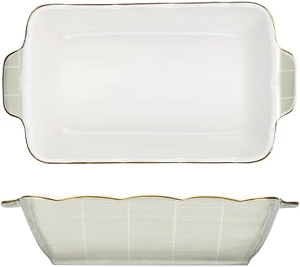 ظروف پخت سرامیکی، ظروف سرامیکی برای پخت و پز، تابه های تکی 9 اینچی، ظروف مستطیلی چینی مناسب سبزیجات (B) ظروف پخت سرامیکی، ظروف سرامیکی برای پخت و پز، تابه های تکی 9 اینچی، ظروف مستطیلی چینی مناسب سبزیجات (B)