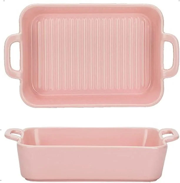 ظروف پخت سرامیکی، سری ظروف پخت مستطیلی، ست 2 عددی ظرف فر با دسته سرامیکی ظروف پخت سرامیکی، سری ظروف پخت مستطیلی، ست 2 عددی ظرف فر با دسته سرامیکی