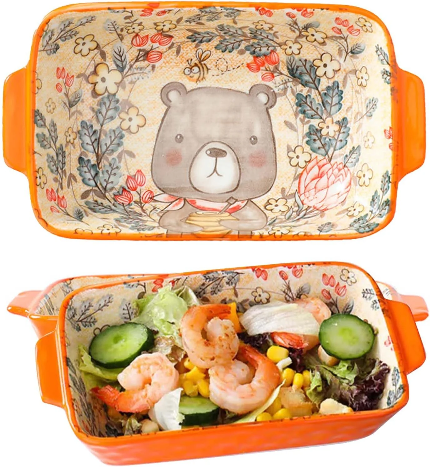 ظروف پخت مستطیلی سرامیکی کوچک با دسته برای فر و مایکروویو، تابه لازانیا و سوفله، ظرف برشتهکاری نچسب، مناسب برای سوفله، پودینگ کارامل، لازانیا، تیرامیسو، پودینگ (نارنجی) ظروف پخت مستطیلی سرامیکی کوچک با دسته برای فر و مایکروویو، تابه لازانیا و سوفله، ظرف برشتهکاری نچسب، مناسب برای سوفله، پودینگ کارامل، لازانیا، تیرامیسو، پودینگ (نارنجی)