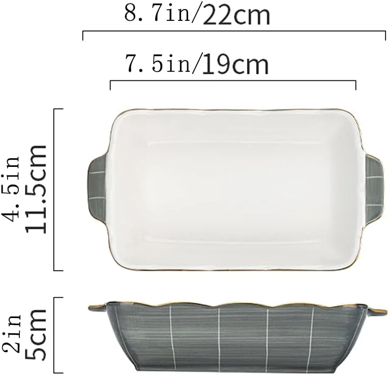 ظروف سرامیکی پخت و پز، ظروف سرامیکی مخصوص پخت، تابه های تکی 9 اینچی، مجموعه ظروف مستطیلی چینی برای سبزیجات ظروف سرامیکی پخت و پز، ظروف سرامیکی مخصوص پخت، تابه های تکی 9 اینچی، مجموعه ظروف مستطیلی چینی برای سبزیجات