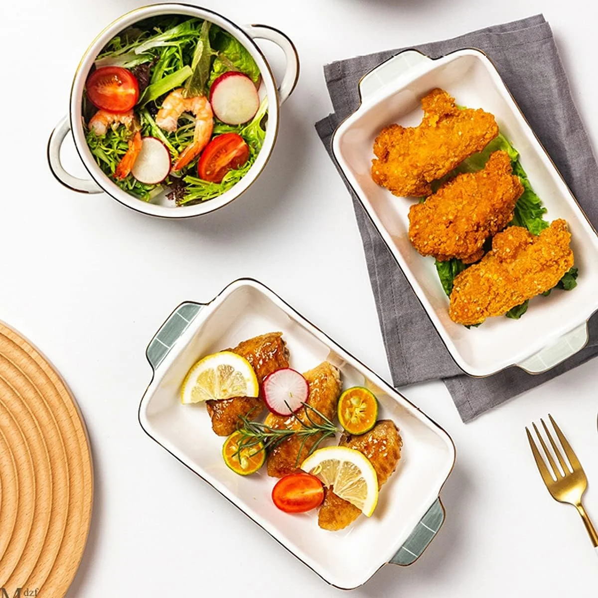 ظروف پخت سرامیکی، ظروف سرامیکی برای پخت و پز، تابه های تکی 9 اینچی، ظروف مستطیلی چینی مناسب سبزیجات (B) ظروف پخت سرامیکی، ظروف سرامیکی برای پخت و پز، تابه های تکی 9 اینچی، ظروف مستطیلی چینی مناسب سبزیجات (B)