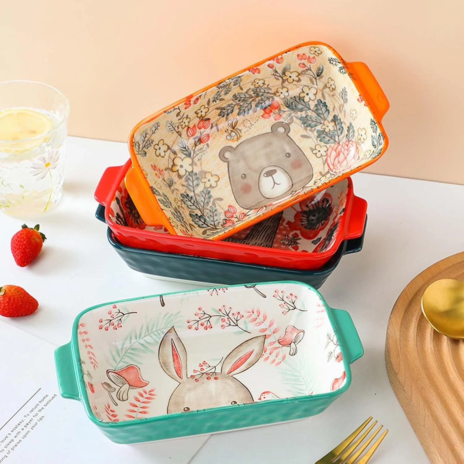 ظروف پخت مستطیلی سرامیکی کوچک با دسته برای فر و مایکروویو، تابه لازانیا و سوفله، ظرف برشتهکاری نچسب، مناسب برای سوفله، پودینگ کارامل، لازانیا، تیرامیسو، پودینگ (نارنجی) ظروف پخت مستطیلی سرامیکی کوچک با دسته برای فر و مایکروویو، تابه لازانیا و سوفله، ظرف برشتهکاری نچسب، مناسب برای سوفله، پودینگ کارامل، لازانیا، تیرامیسو، پودینگ (نارنجی)