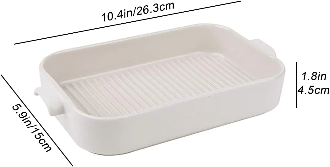 ظروف پخت سرامیکی، ظروف سرامیکی برای پخت و پز، ظروف مستطیلی سرامیکی با دسته برای فر، تابه سرامیکی لازانیا (B) ظروف پخت سرامیکی، ظروف سرامیکی برای پخت و پز، ظروف مستطیلی سرامیکی با دسته برای فر، تابه سرامیکی لازانیا (B)