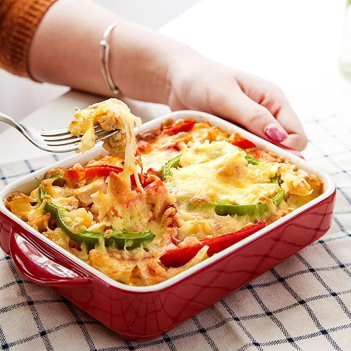 ظروف پخت سرامیکی، ظرف مستطیلی سرامیکی مناسب برای فر، ظرف لازانیا، ظرف کوچک کس (قرمز 7 اینچ) ظروف پخت سرامیکی، ظرف مستطیلی سرامیکی مناسب برای فر، ظرف لازانیا، ظرف کوچک کس (قرمز 7 اینچ)