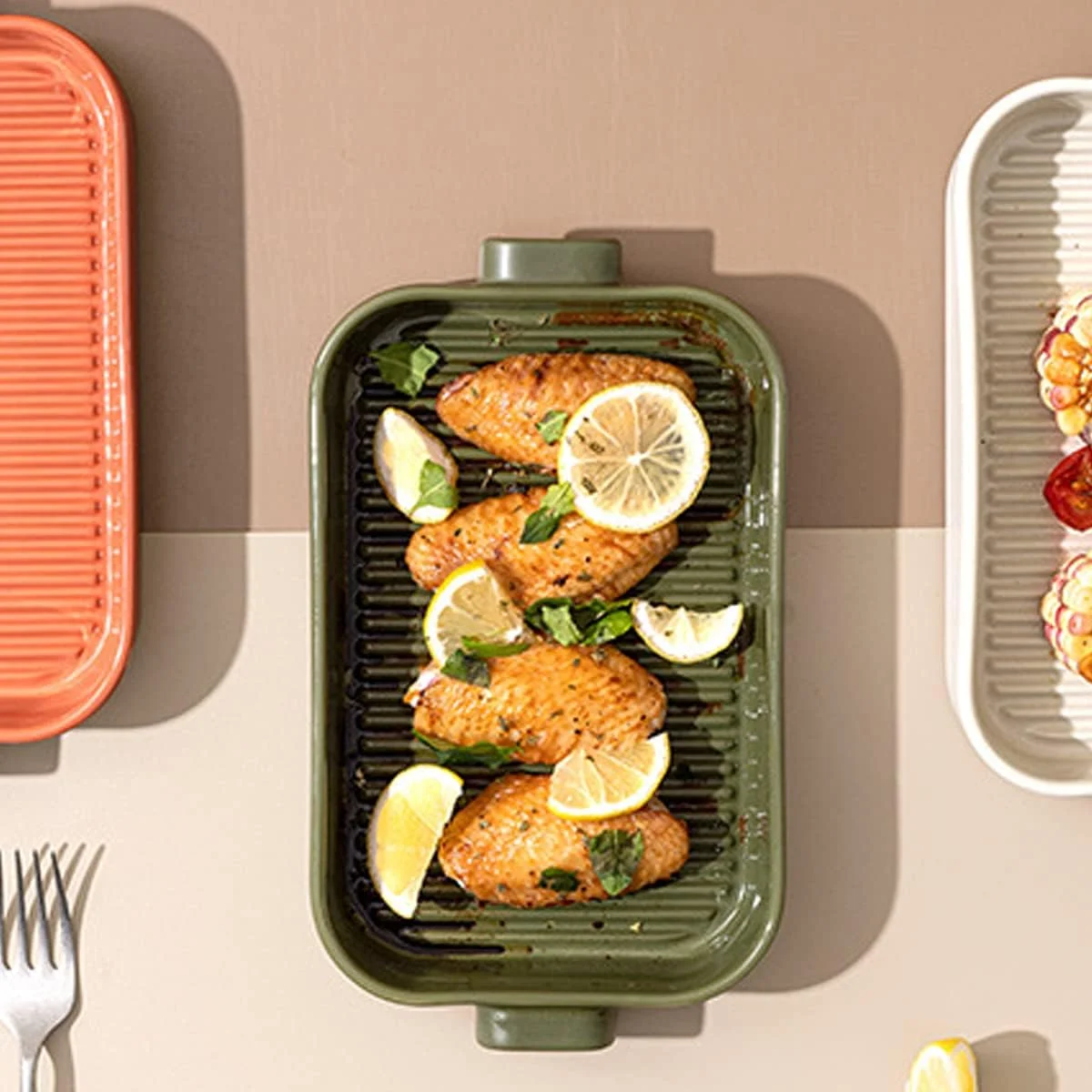 ظروف پخت سرامیکی، ظروف سرامیکی برای پخت و پز، ظروف مستطیلی سرامیکی با دسته برای فر، تابه سرامیکی لازانیا (B) ظروف پخت سرامیکی، ظروف سرامیکی برای پخت و پز، ظروف مستطیلی سرامیکی با دسته برای فر، تابه سرامیکی لازانیا (B)