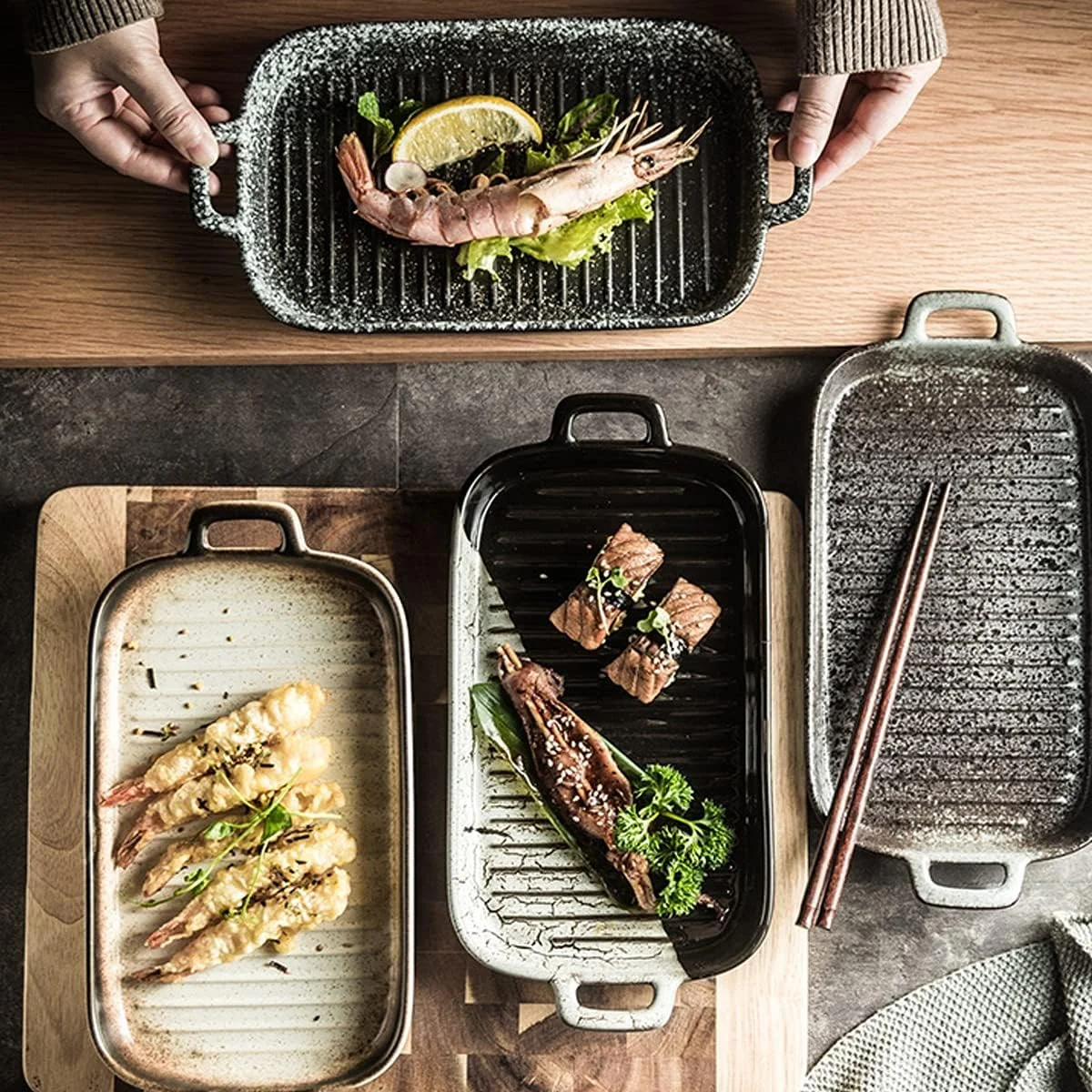 ظروف پخت سرامیکی، ظرف مستطیلی سرامیکی برای پخت کیک، ظرف پخت سرامیکی با دسته دوتایی (B) ظروف پخت سرامیکی، ظرف مستطیلی سرامیکی برای پخت کیک، ظرف پخت سرامیکی با دسته دوتایی (B)