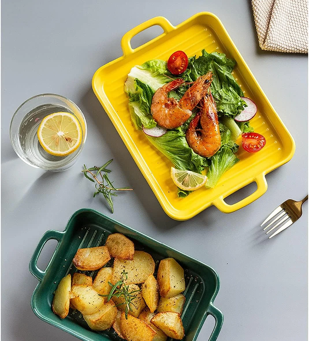 ظروف پخت سرامیکی، سری ظروف پخت مستطیلی، ست 2 عددی مناسب فر ظروف پخت سرامیکی، سری ظروف پخت مستطیلی، ست 2 عددی مناسب فر